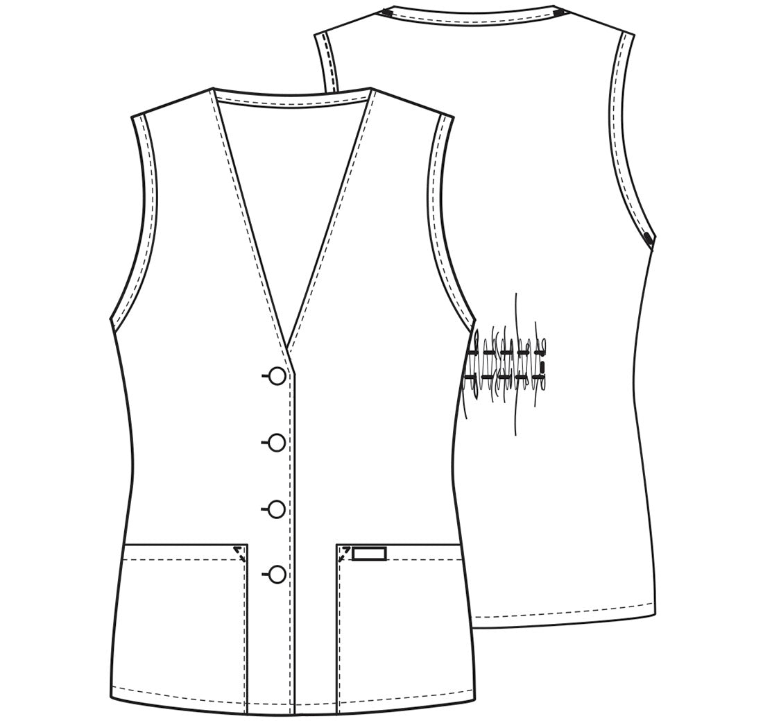 Cherokee Scrubs Button Front Vest 1602