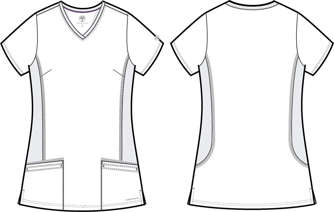 Healing Hands Purple Label Scrubs Juliet V Neck Top 2245