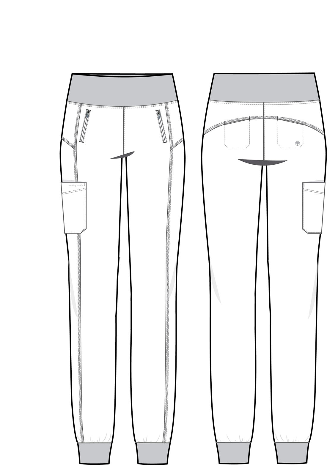 Healing Hands Purple Label Scrubs Tara Yoga Jogger Pant 9233P Petite