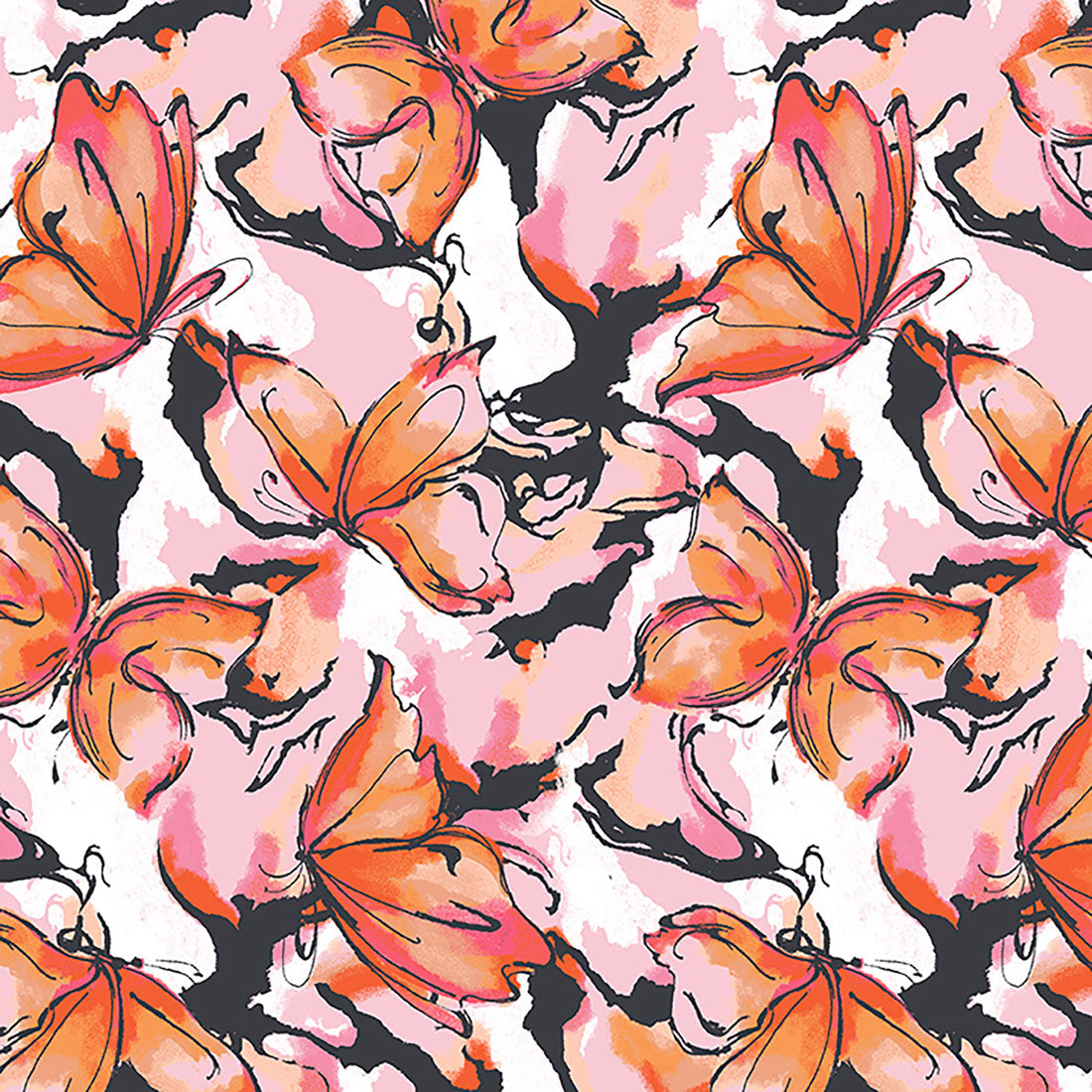 Active Butterfly Cherokee Print V Neck Scrub Top CK857 ATBF