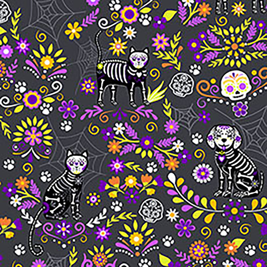 Day Of The Pets Cherokee Cat Print V Neck Scrub Top CK857 DYTP