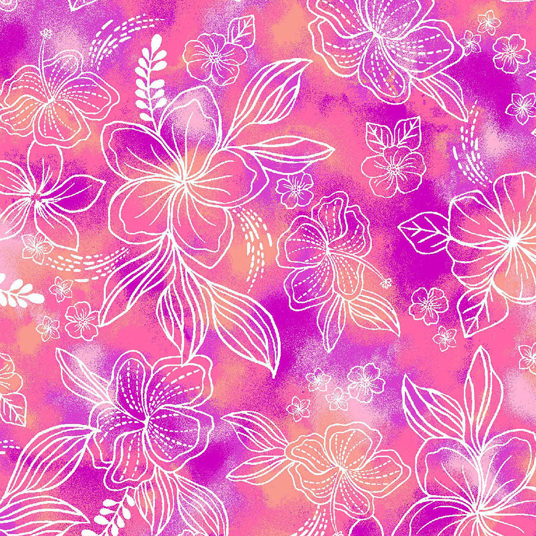 Hello Hibiscus Med Couture Print V Neck Scrub Top MC632 HOHI