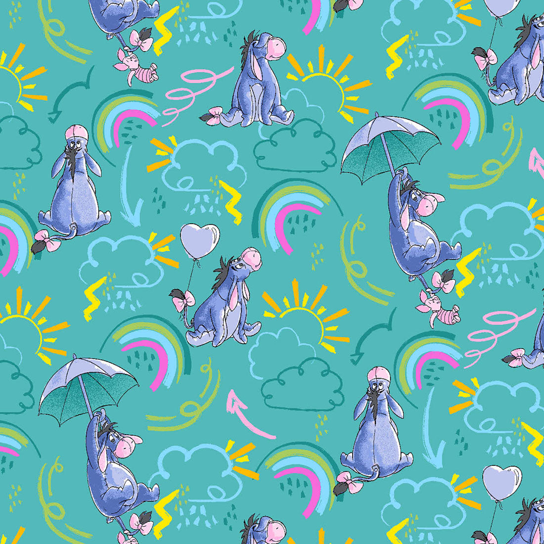 Eeyore Tooniforms Licensed Disney Winnie The Pooh V Neck Scrub Top TF796 PHZR