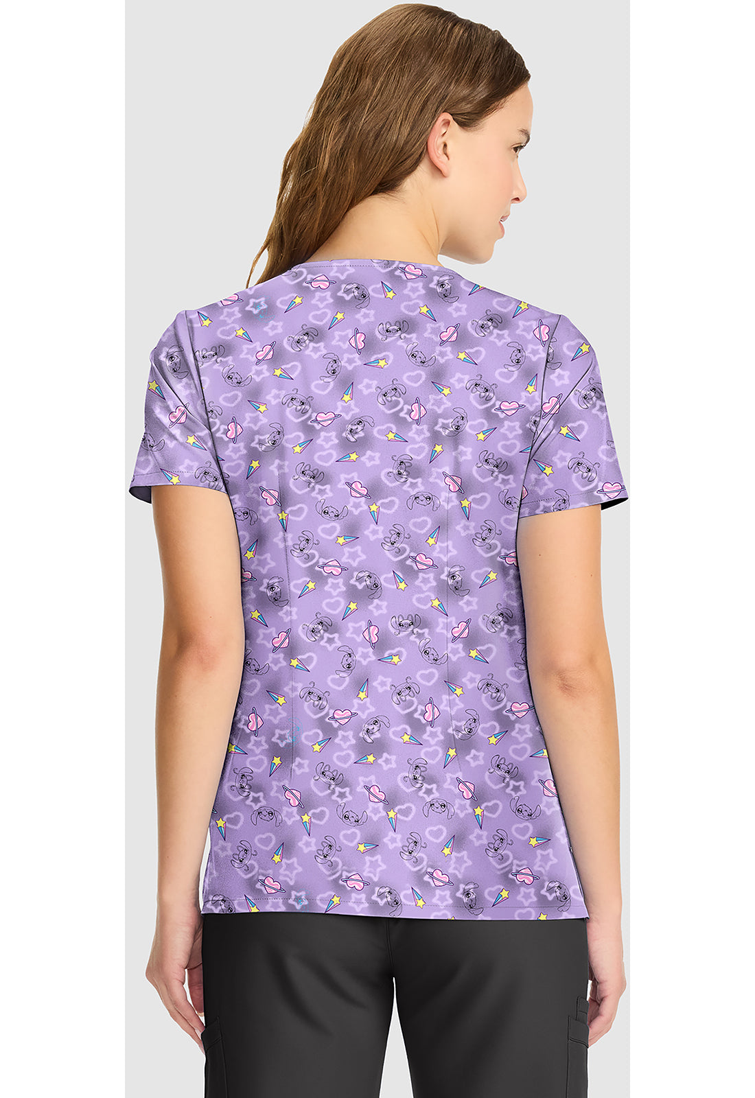 Lilo and Stitch Cherokee Tooniforms Disney V Neck Scrub Top TF626 LHVH