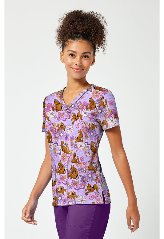 Scooby Doo Tooniforms Licensed V Neck Scrub Top TF796 SDYG