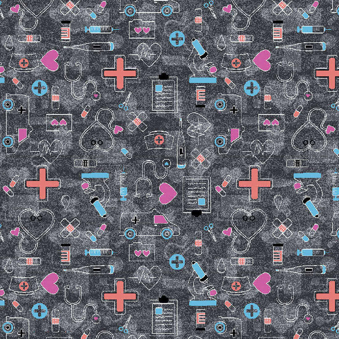 Wellness Icons Cherokee Print V Neck Scrub Top CK857 WNIS