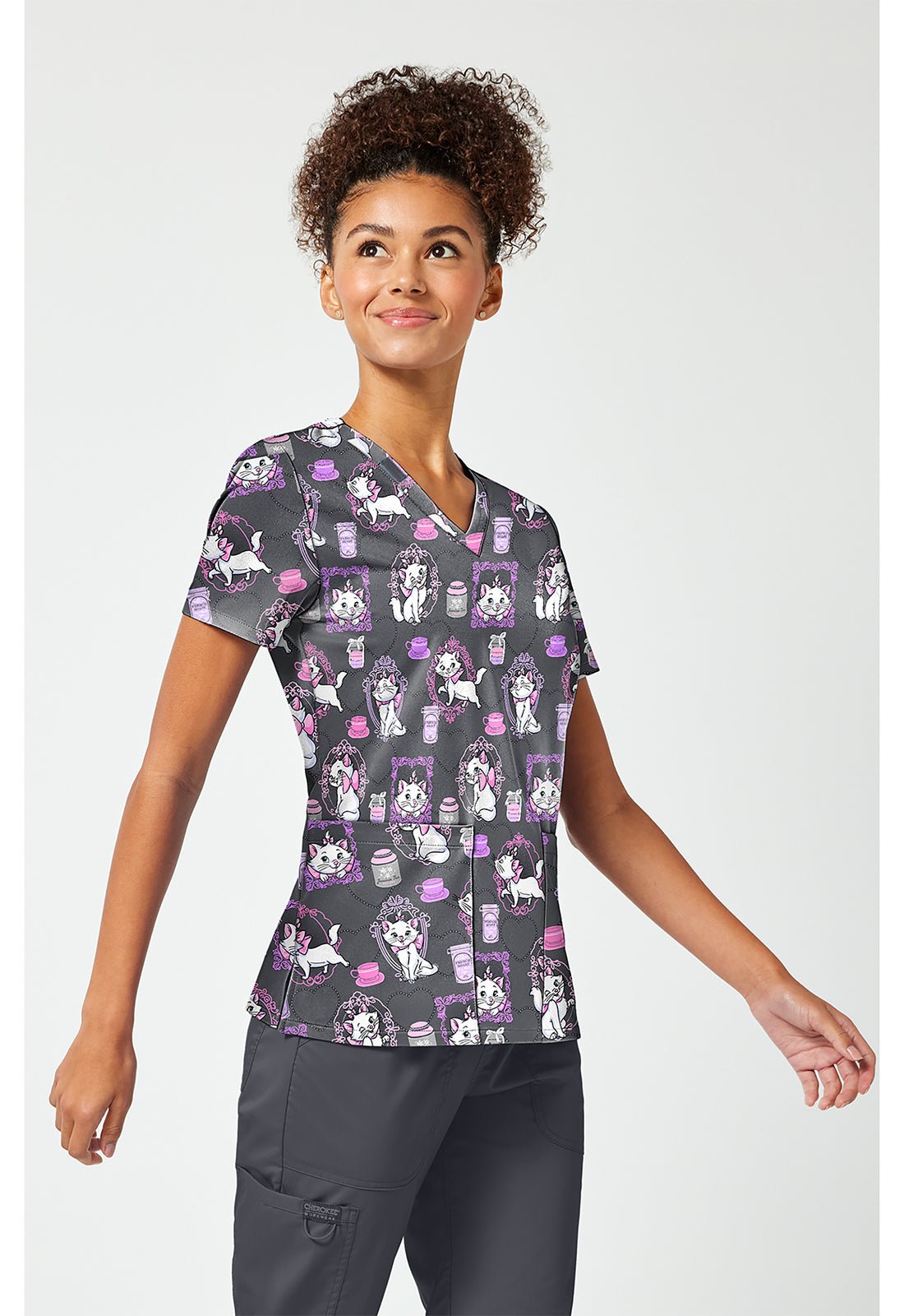 Aristocats Tooniforms Licensed Disney V Neck Scrub Top TF796 ACCC - Scrubs Select