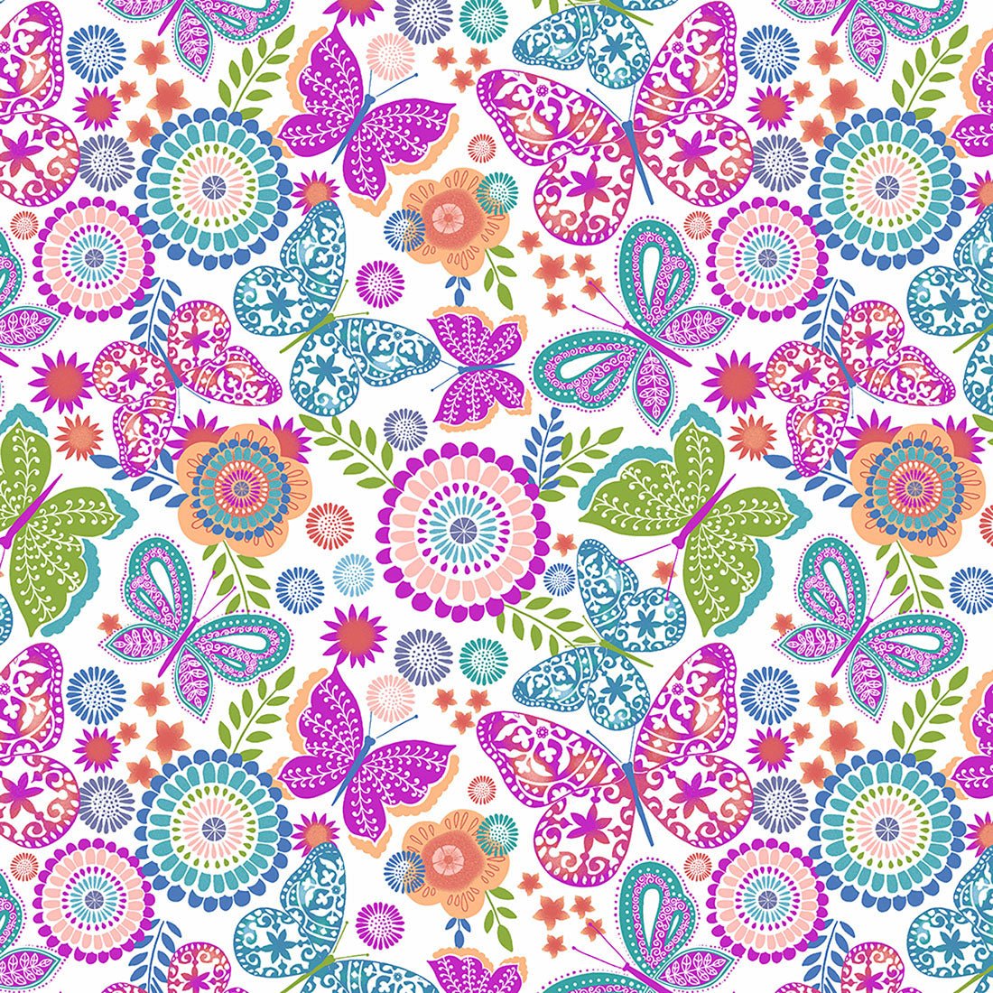 Boho Butterflies Med Couture Print V Neck Scrub Top MC8564 BHBF - Scrubs Select