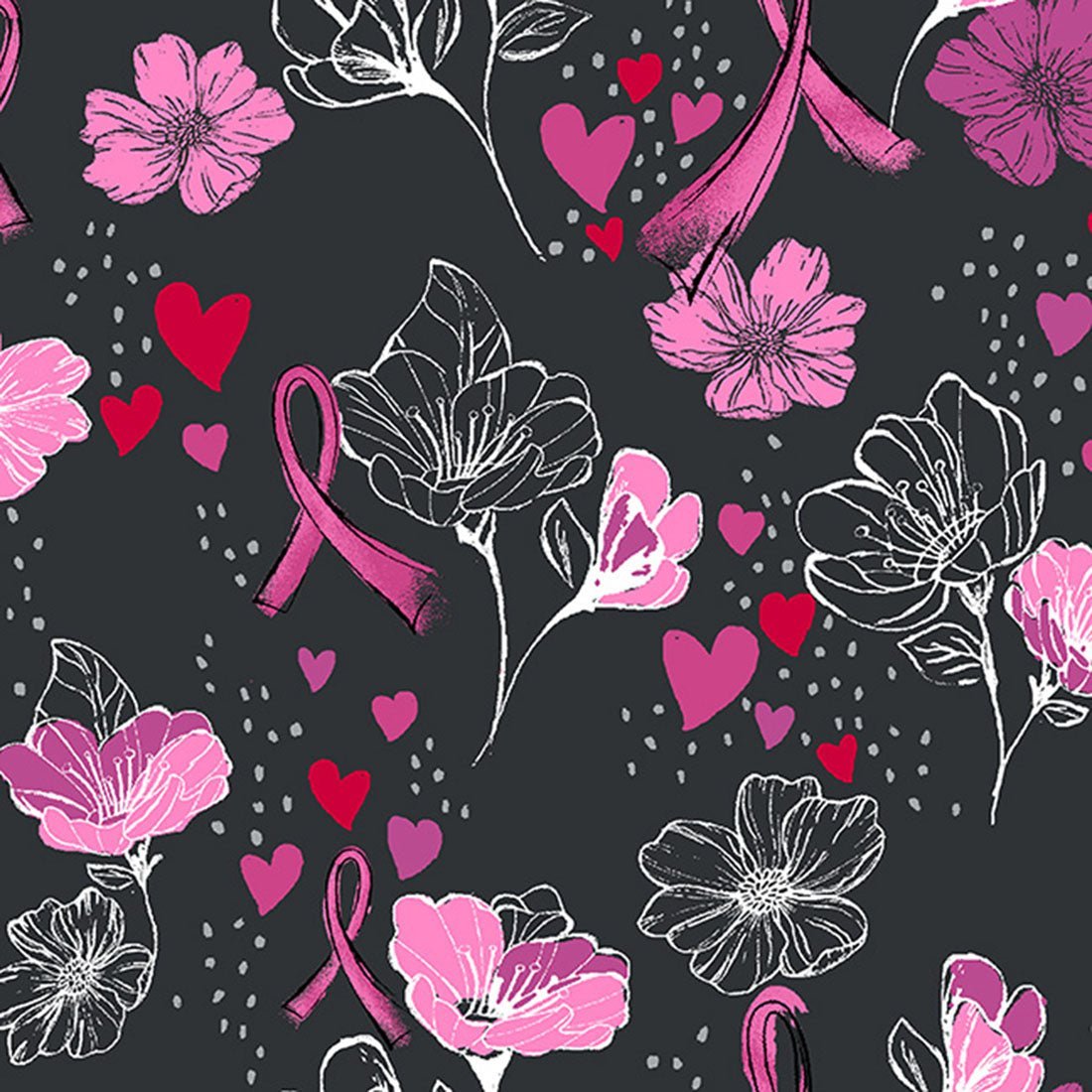Breast Cancer Awareness Cherokee Print Warm Up Scrub Jacket CK301 LOFA - Scrubs Select
