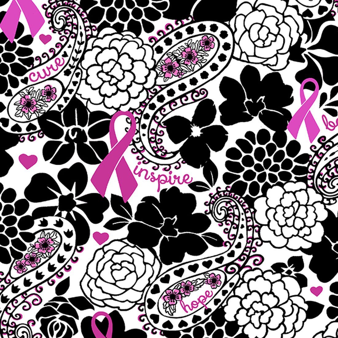 Breast Cancer Awareness Cherokee Print Warm Up Scrub Jacket CK301 PYLV - Scrubs Select