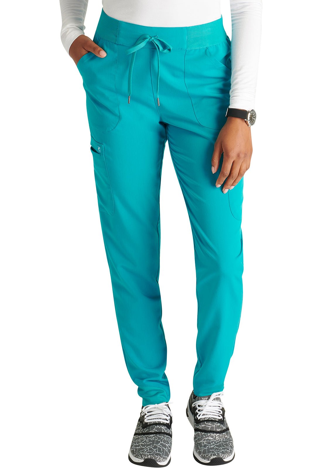 Cherokee Atmos Scrub Pull On Jogger Pant CK138A in Caribbean, Teal, Wine - Scrubs Select