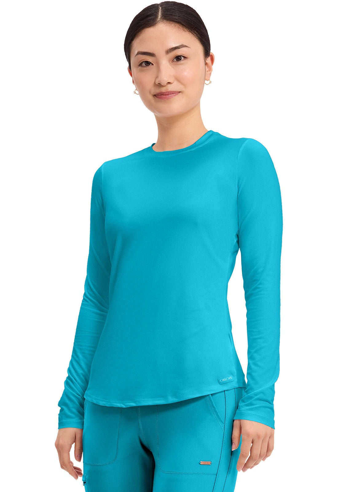 Cherokee Basics Scrubs Long Sleeve Underscrub Knit Tee CK773 - Scrubs Select