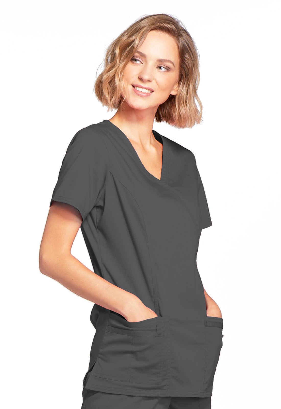 Cherokee WW Core Stretch Scrubs Mock Wrap Top 4728 - Scrubs Select