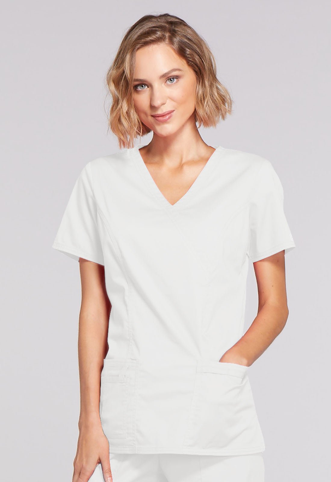 Cherokee WW Core Stretch Scrubs Mock Wrap Top 4728 - Scrubs Select