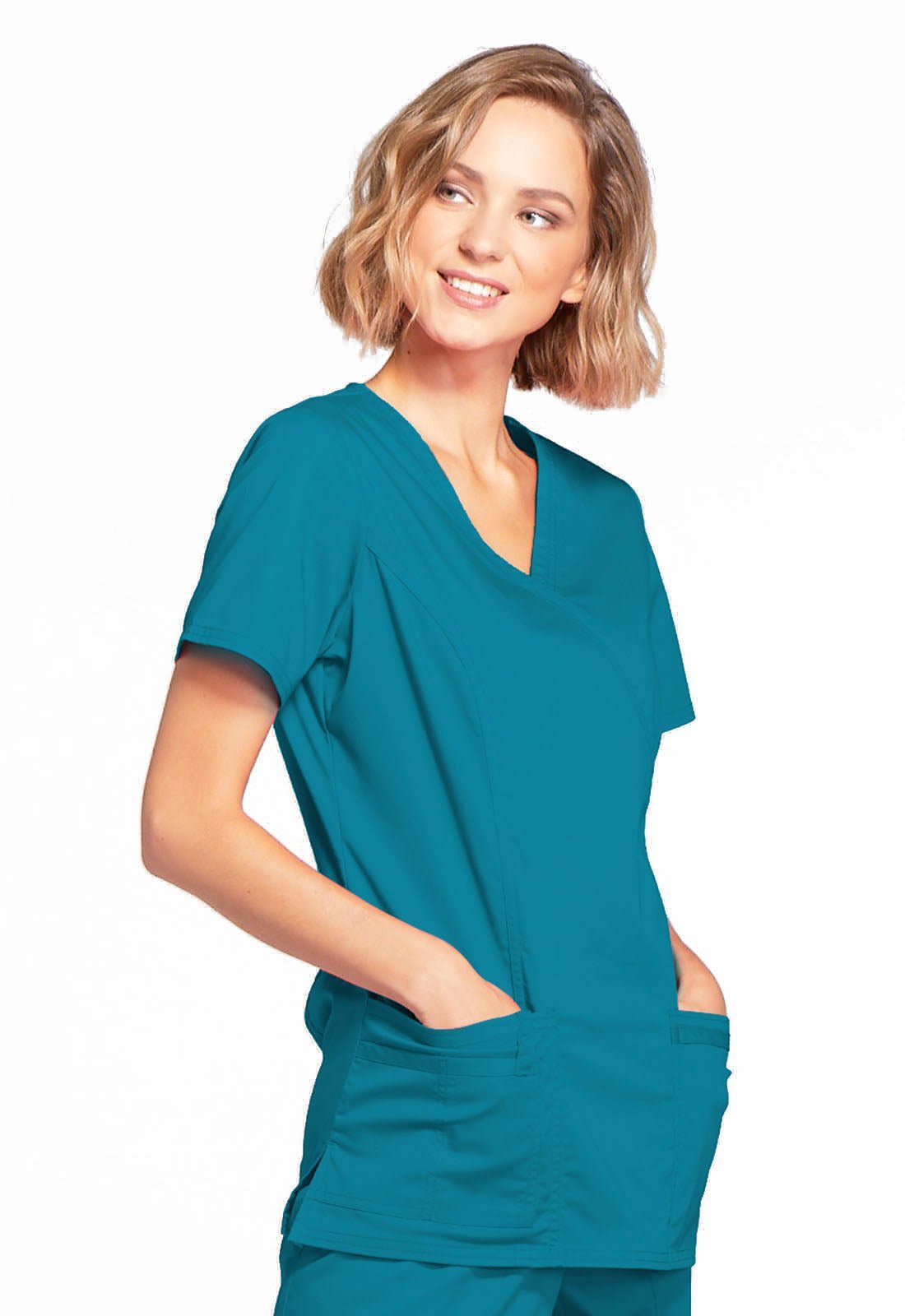 Cherokee WW Core Stretch Scrubs Mock Wrap Top 4728 - Scrubs Select