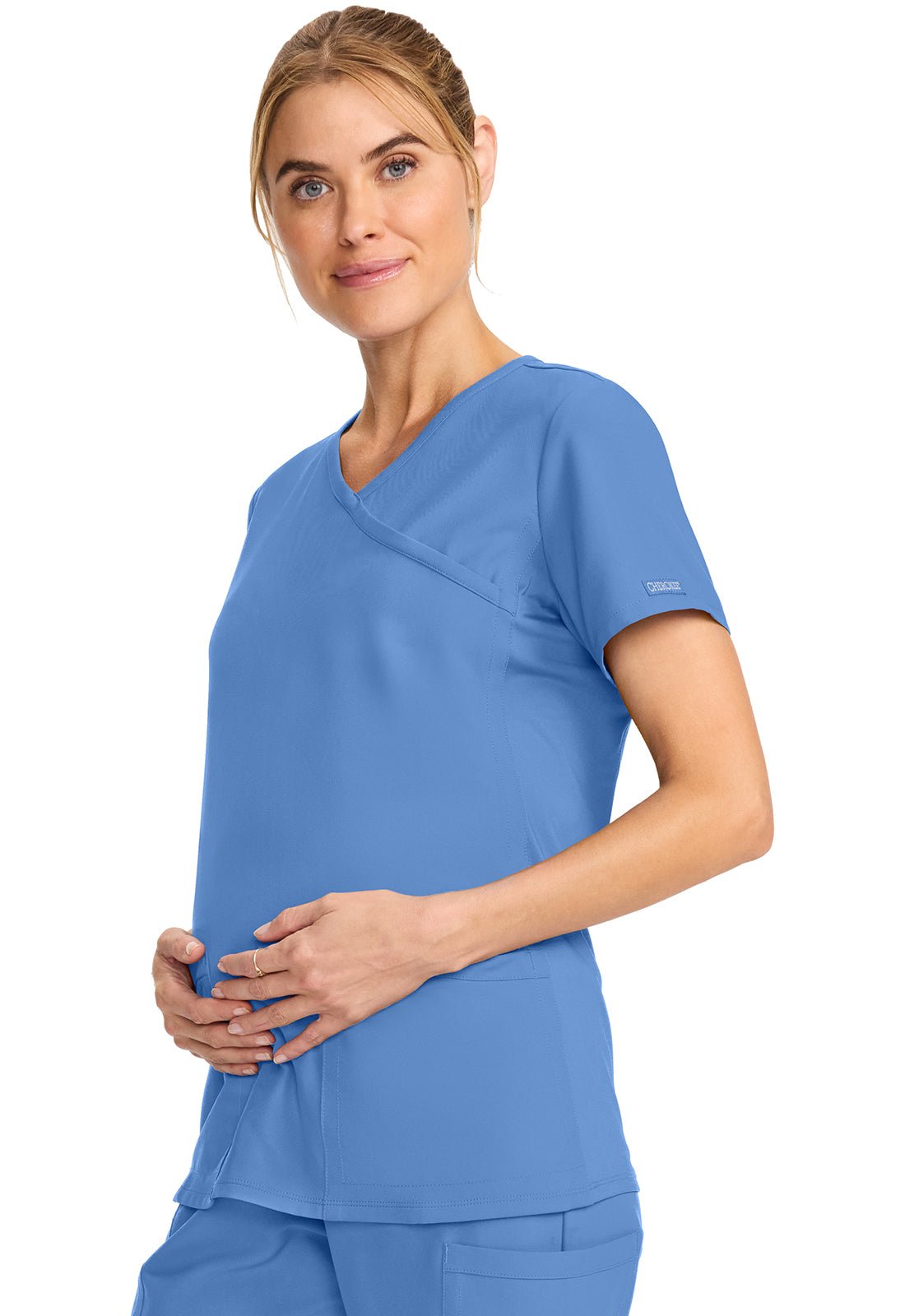 Cherokee WW Originals Ultra Scrubs Maternity Mock Wrap Top CK701A - Scrubs Select