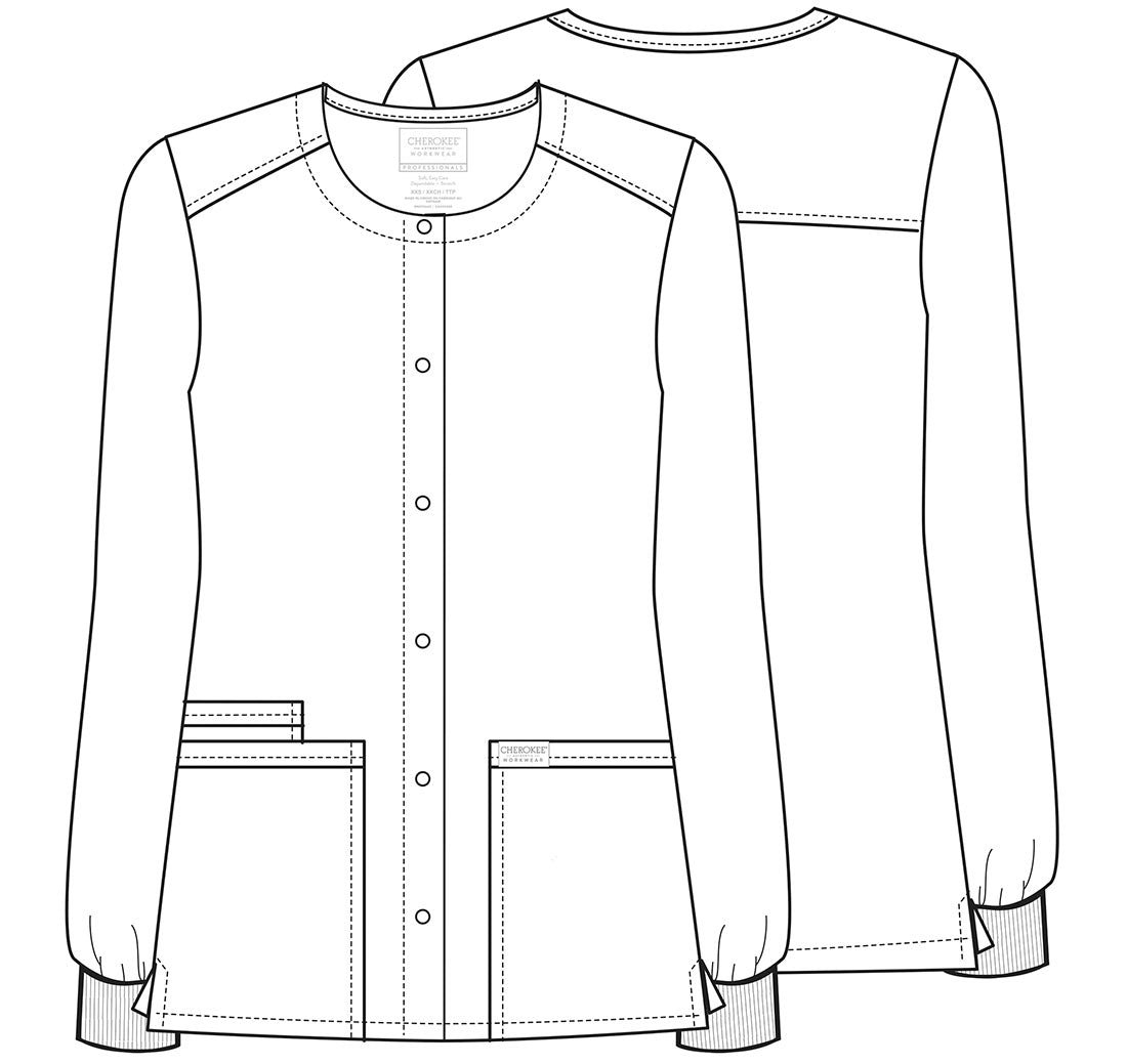 Cherokee WW Professionals Scrubs Snap Front Jacket WW340 - Scrubs Select