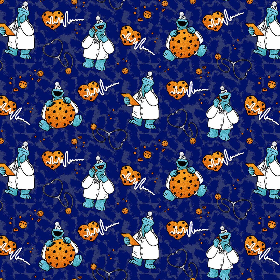 Cookie Monster Tooniforms Sesame Street Unisex V Neck Scrub Top TF728 SWDC - Scrubs Select