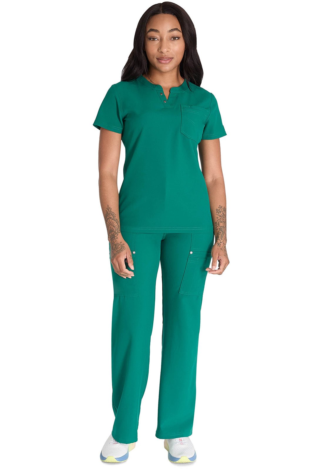 Dickies EDS NXT Scrubs Round Neck Henley Top DK615 - Scrubs Select
