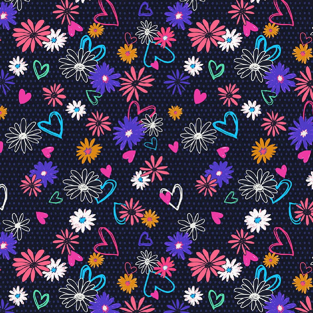 Dotty Floral Med Couture Print V Neck Scrub Top MC8564 DTTL - Scrubs Select