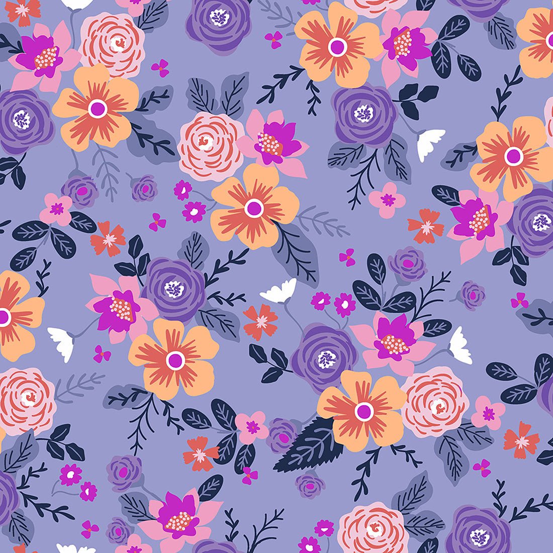 Friendly Floral Med Couture Print V Neck Scrub Top MC8564 FYFA - Scrubs Select