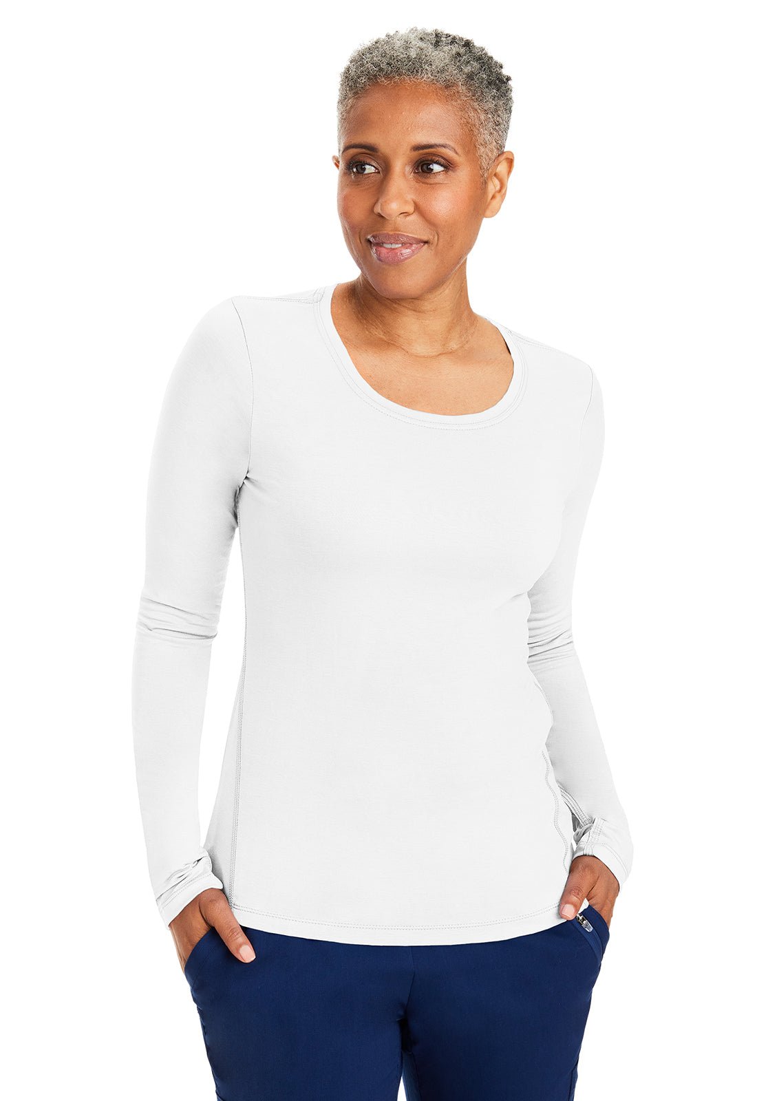 Healing Hands Knits Scrubs Mackenzie Long Sleeve Knit Tee Underscrubs 5051 - Scrubs Select