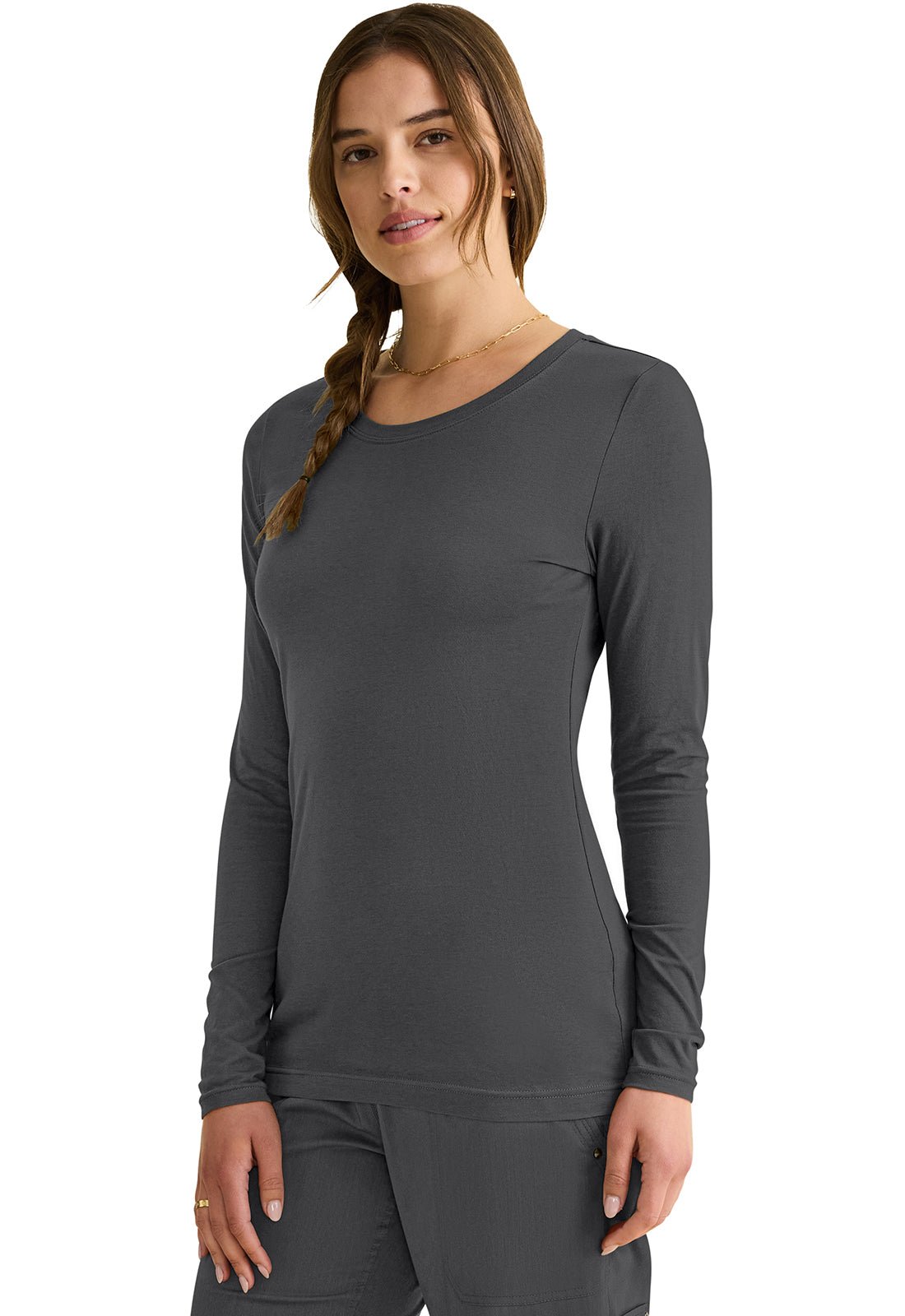 Healing Hands Knits Scrubs Melissa Long Sleeve Knit Tee Underscrubs 5047 - Scrubs Select