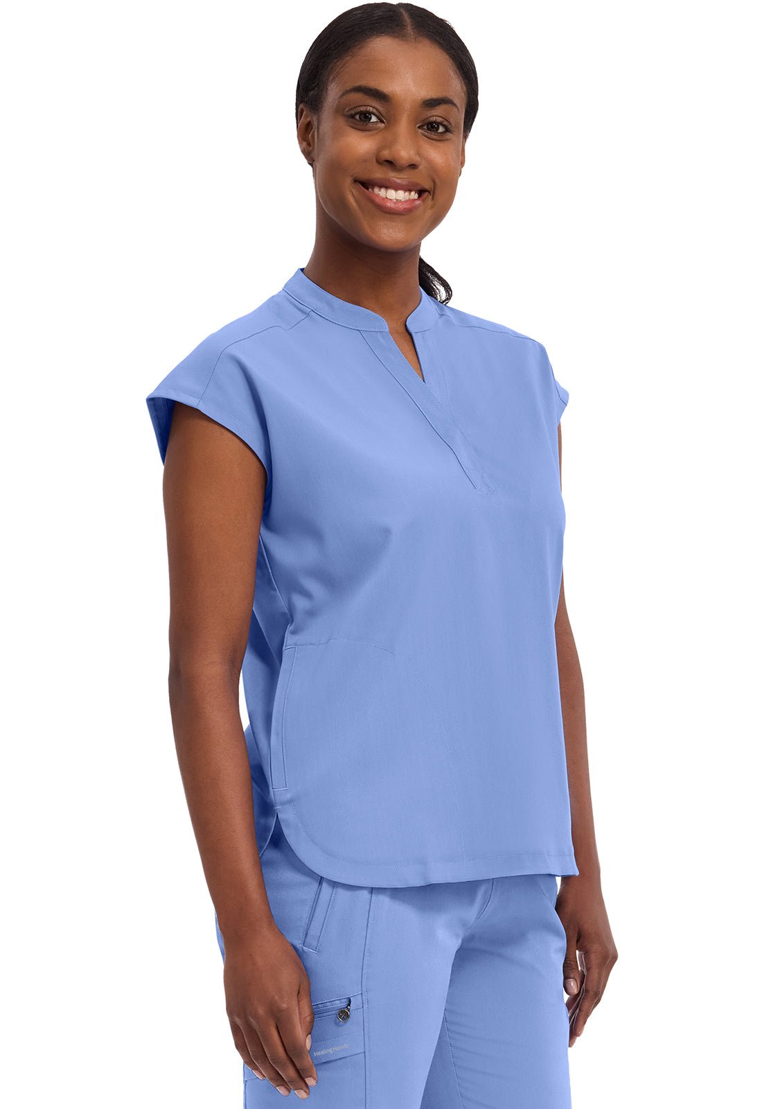 Healing Hands Purple Label Scrubs Journey Mandarin Collar Top 2152 - Scrubs Select