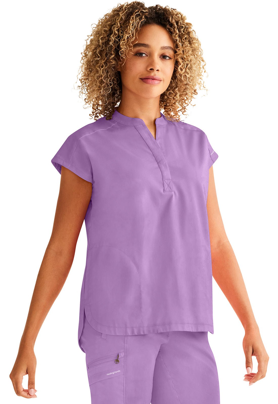 Healing Hands Purple Label Scrubs Journey Mandarin Collar Top 2152 - Scrubs Select