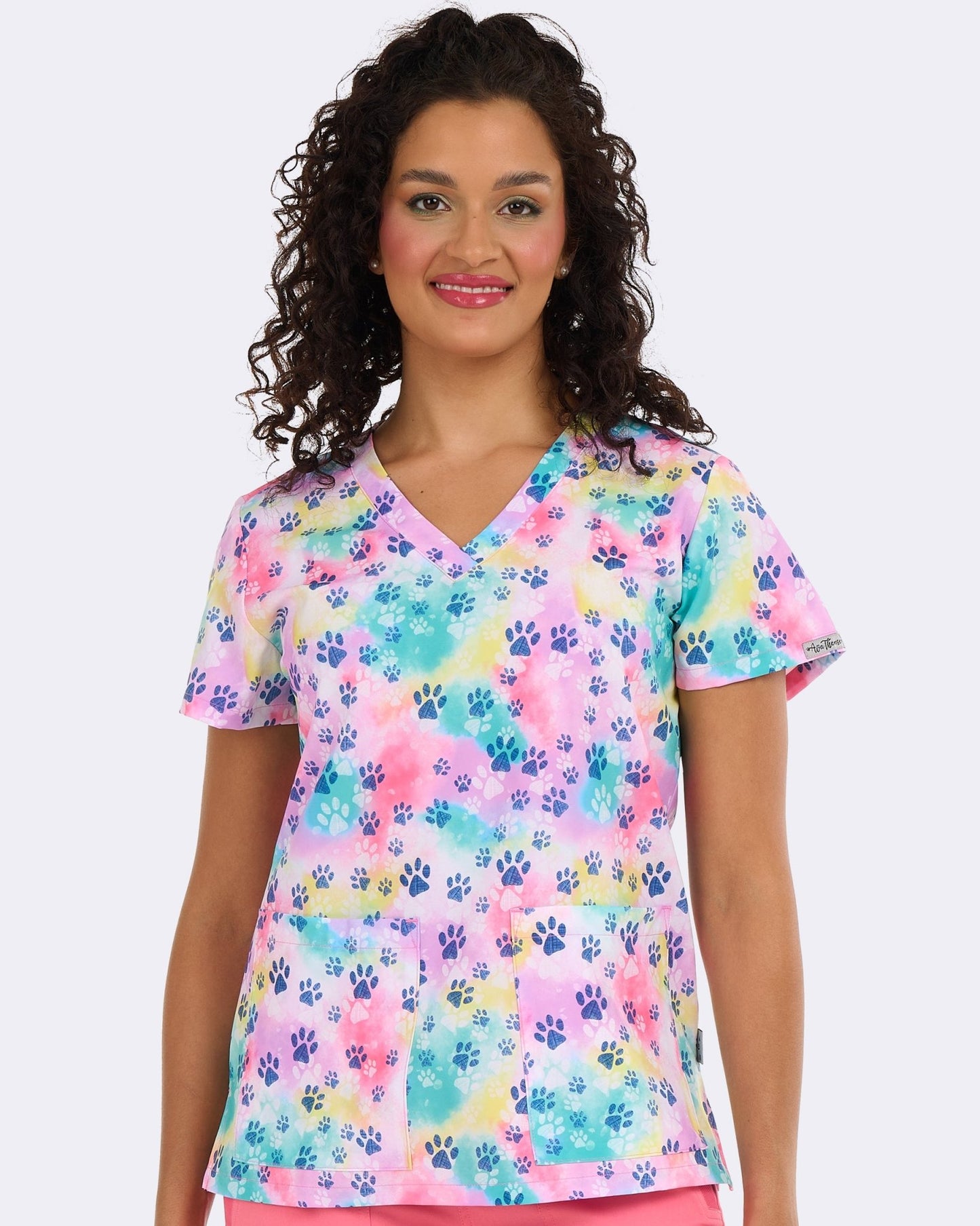 Just Pawfect Zavate Print Scrub V Neck Top 1054 JTPW - Scrubs Select