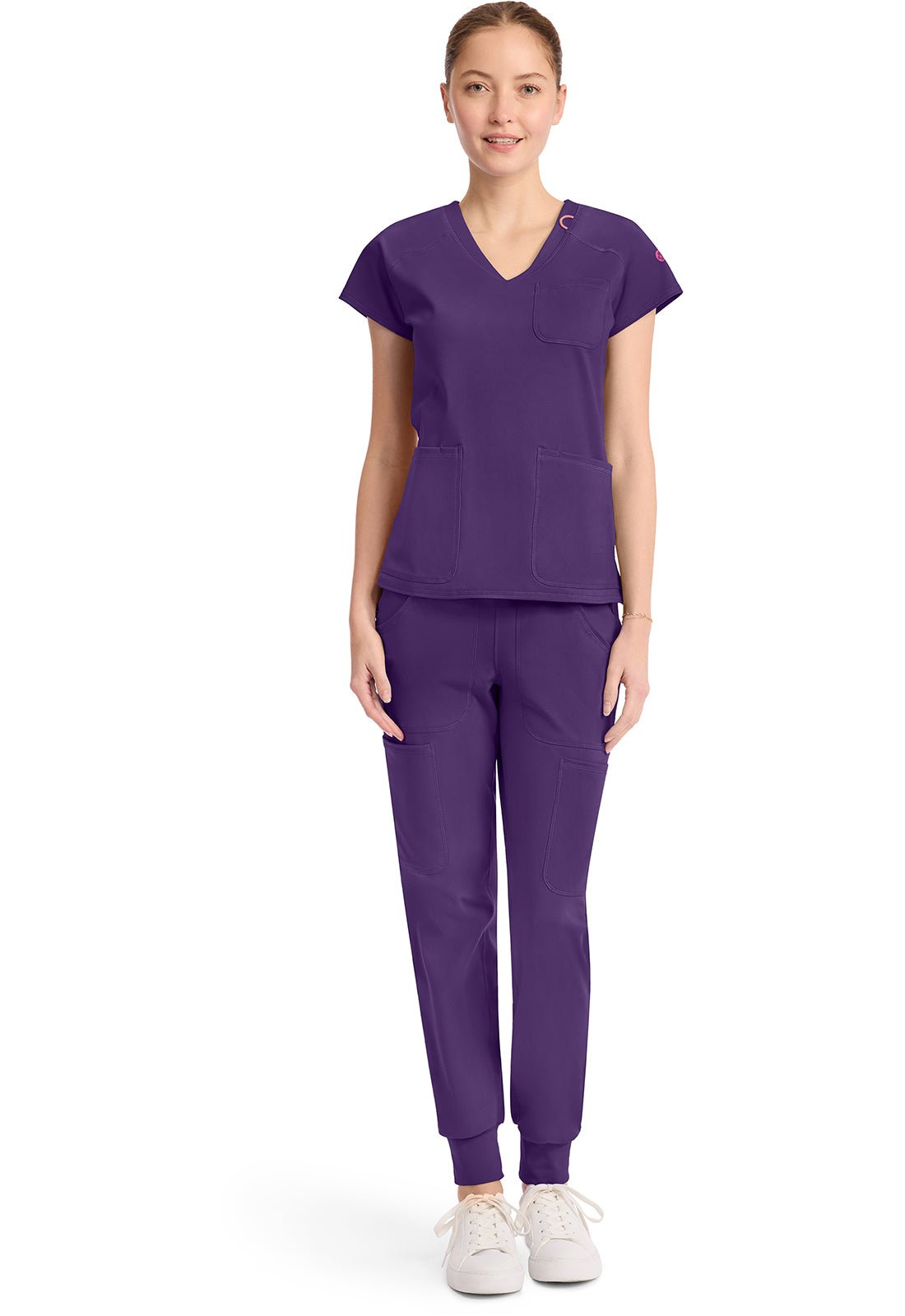 Med Couture Amp Knit Scrubs Raglan V Neck Top MC752 - Scrubs Select