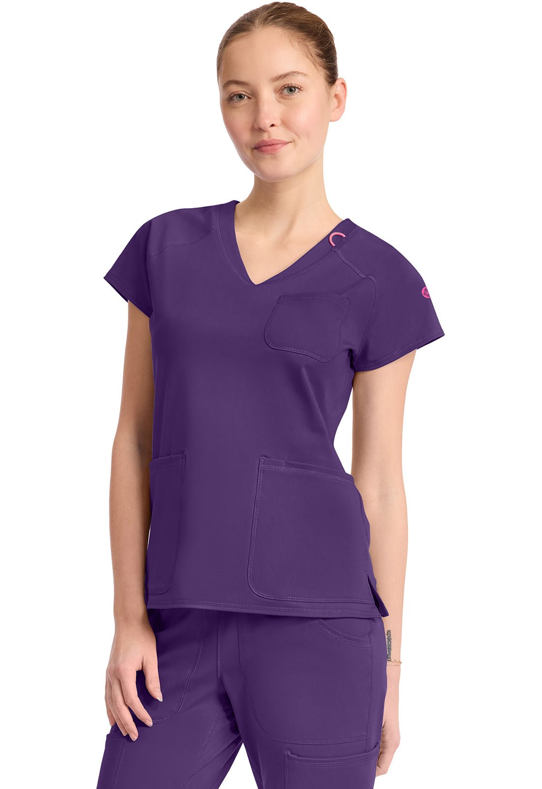 Med Couture Amp Knit Scrubs Raglan V Neck Top MC752 - Scrubs Select