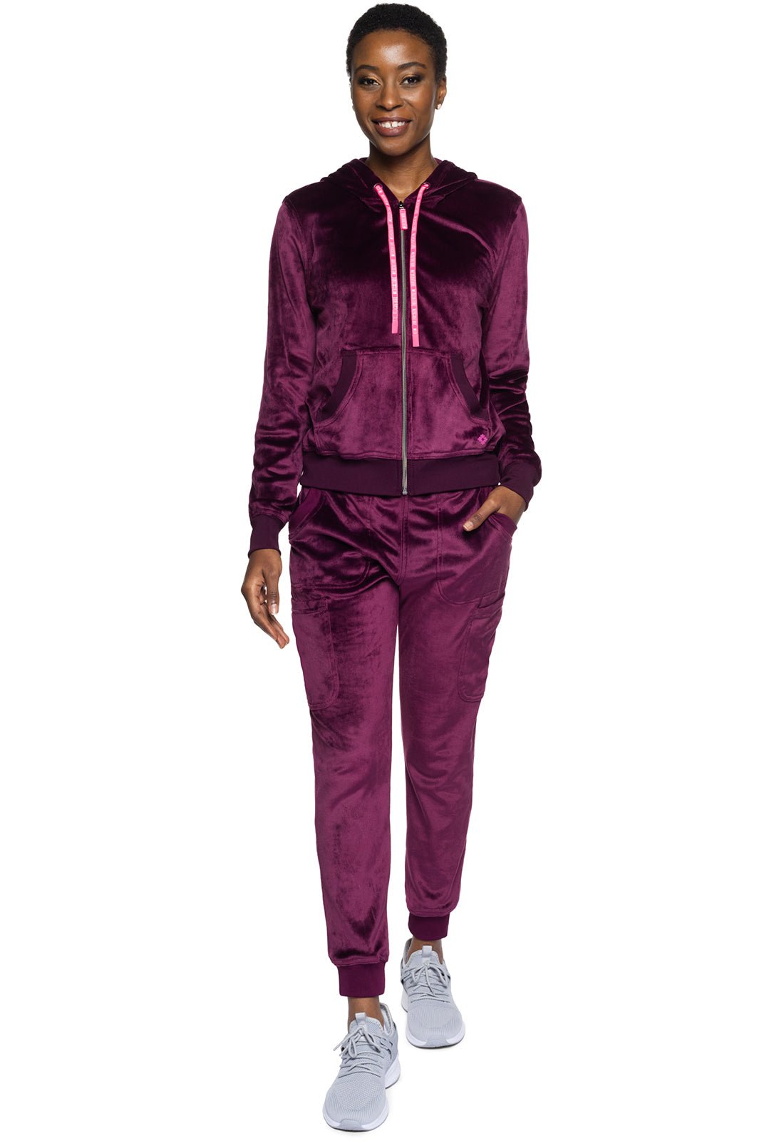 Med Couture Amp Velour Hoodie Scrub Jacket MC317 - Scrubs Select