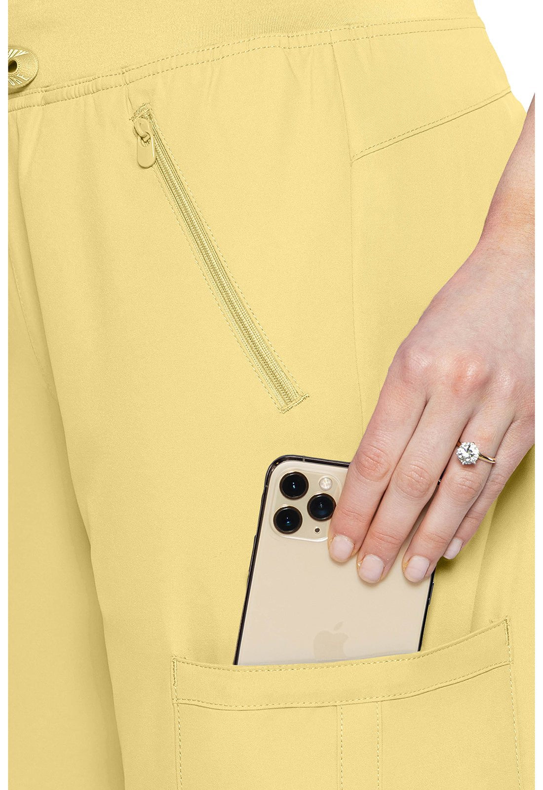 Med Couture Insight Drawstring Scrub Pant MC2702 in Banana, Cloud, Hunter, Taffy Pink - Scrubs Select