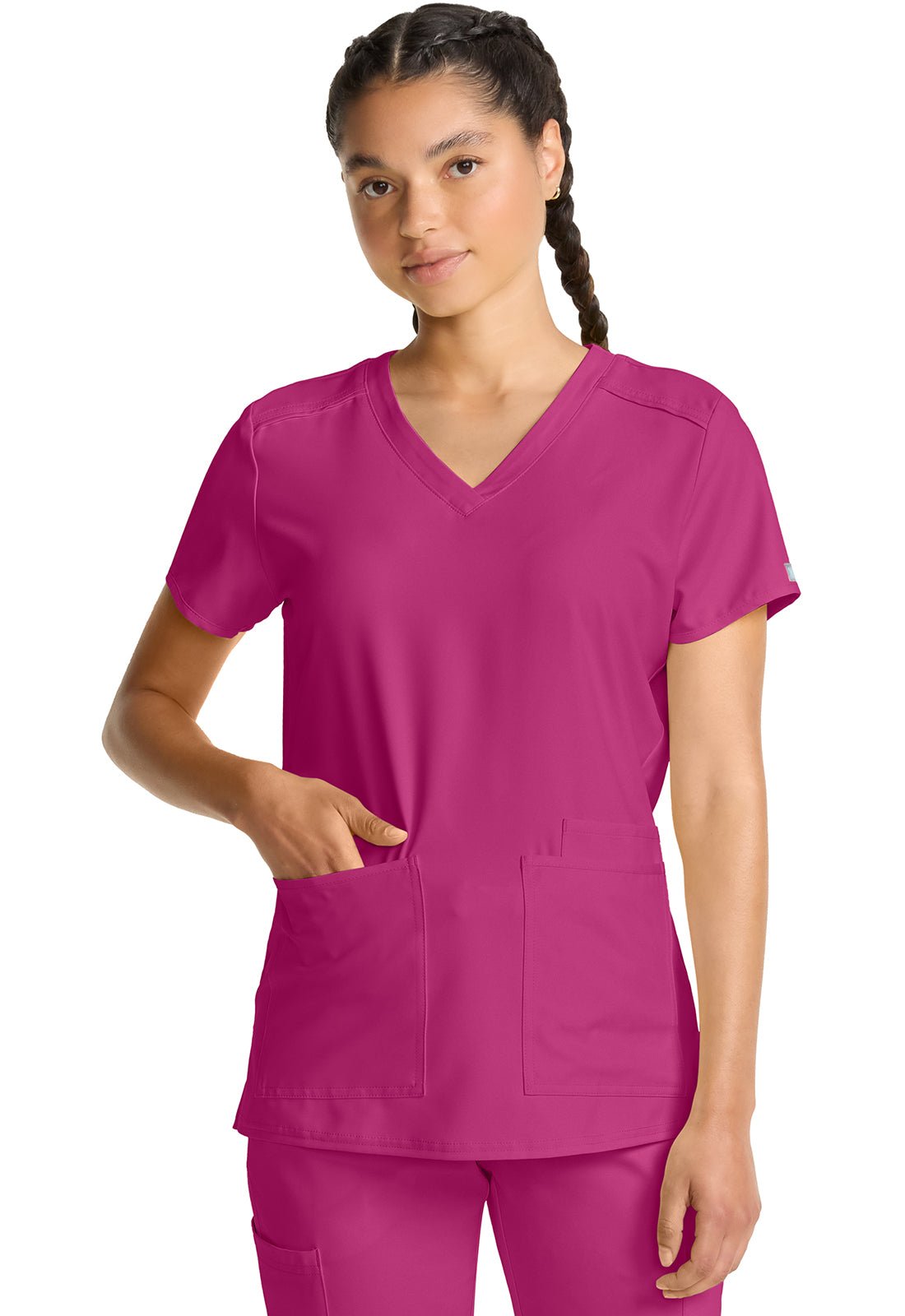 Med Couture Insight Scrubs V Neck Top MC2411 - Scrubs Select