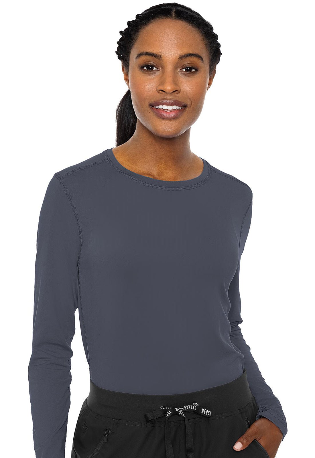 Med Couture Layers Scrubs Long Sleeve Underscrubs Knit Tee MC8499 - Scrubs Select