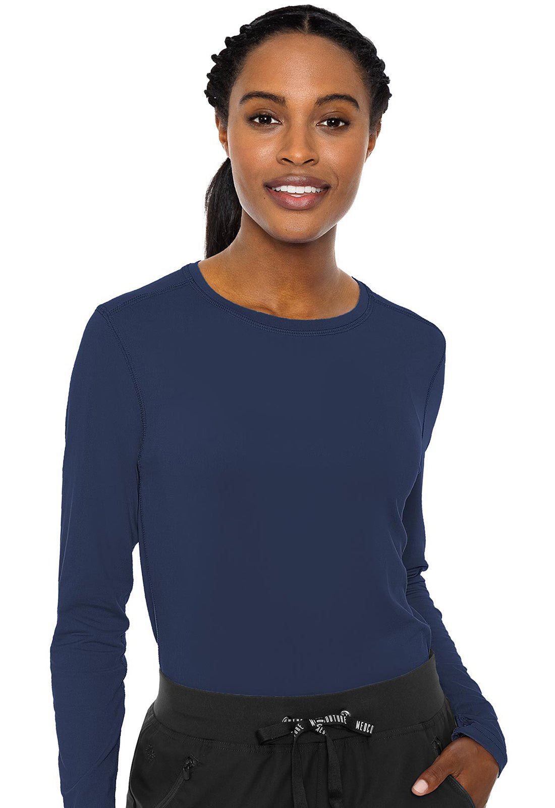 Med Couture Layers Scrubs Long Sleeve Underscrubs Knit Tee MC8499 - Scrubs Select