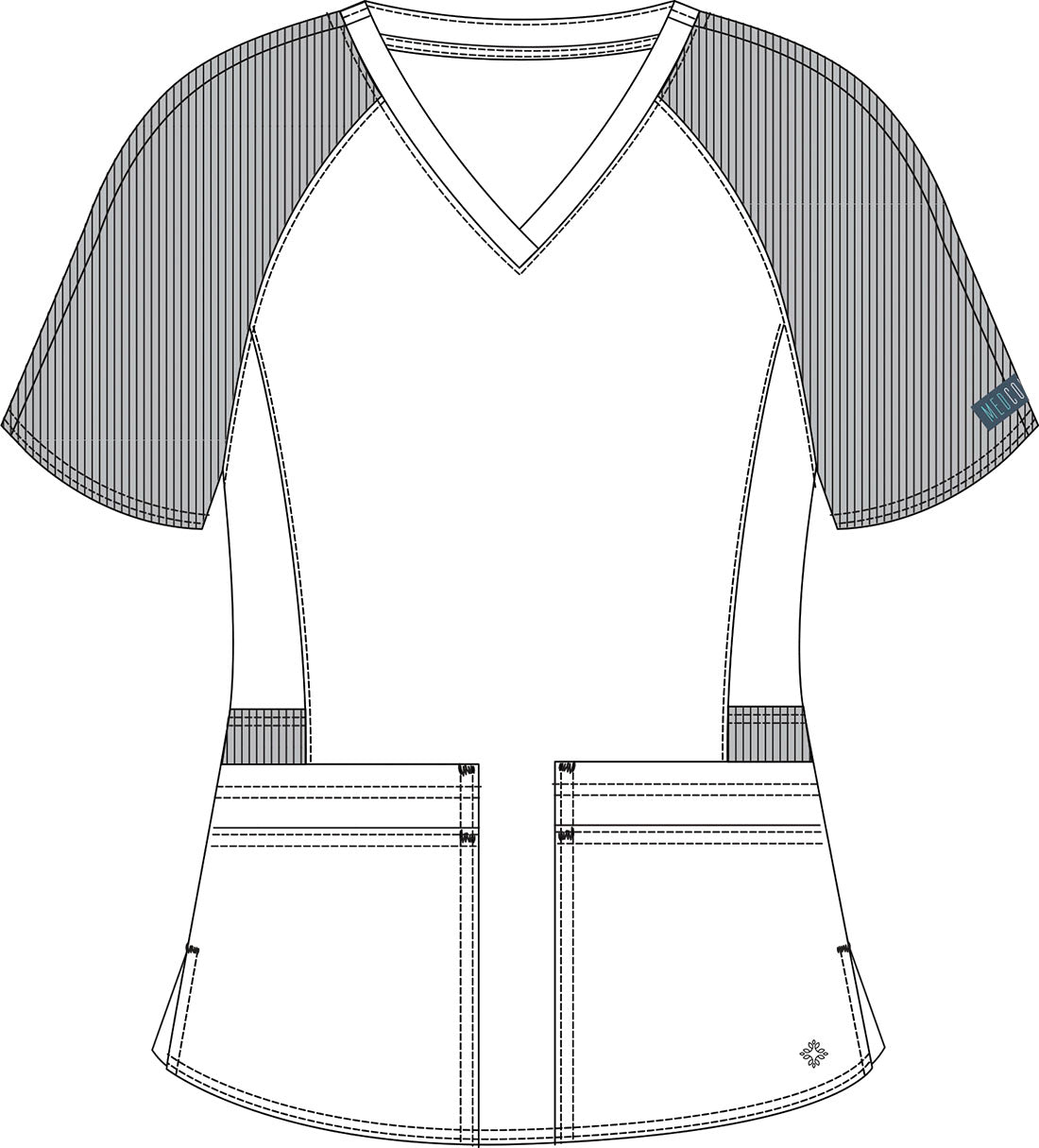 Med Couture Touch V Neck Scrub Top MC7425 in Lilac, Olive, Slate, Teal - Scrubs Select