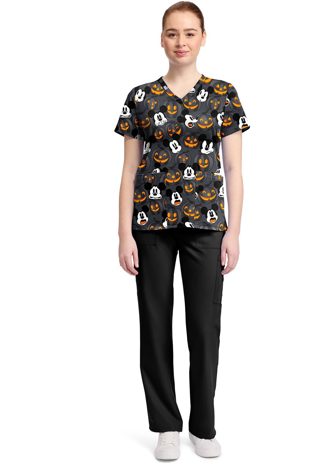 Mickey Mouse Tooniforms Licensed Disney Halloween V Neck Scrub Top TF796 MKZS - Scrubs Select