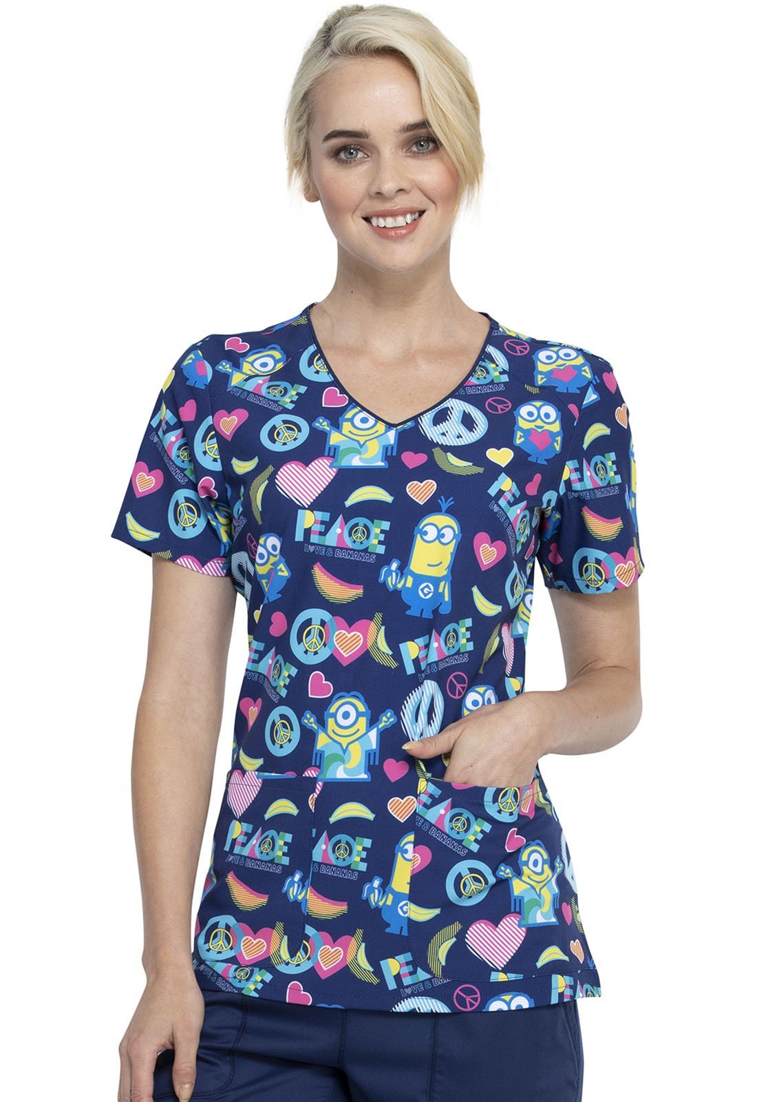 Minions Tooniforms Despicable Me V Neck Scrub Top TF659 DPAB - Scrubs Select