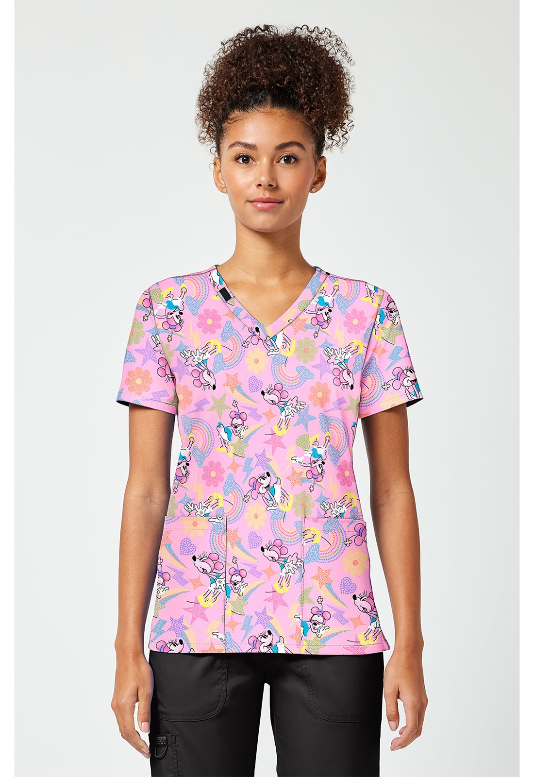 Minnie Mouse Tooniforms Disney V Neck Scrub Top TF796 MNGZ - Scrubs Select