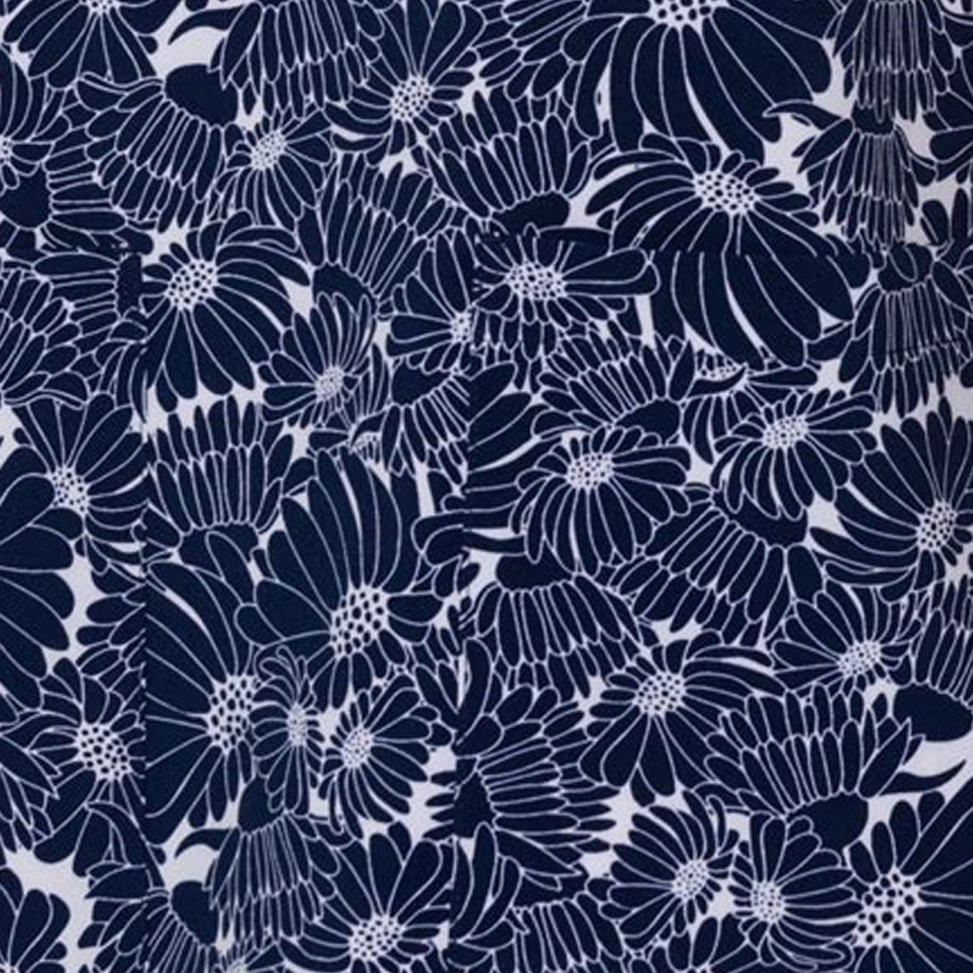 Navy Daisy Med Couture Print V Neck Scrub Top MC8564 NASY - Scrubs Select