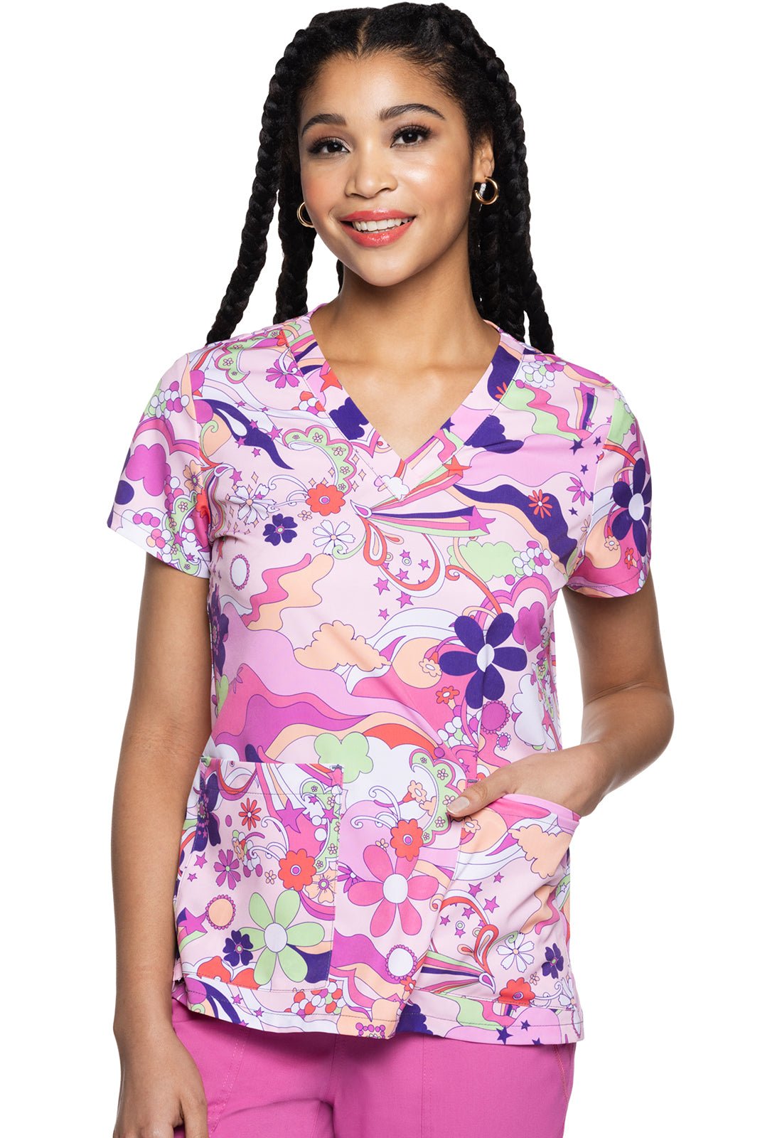 Med Couture Retro Kitch Scrub Top Stylish Medical Uniform