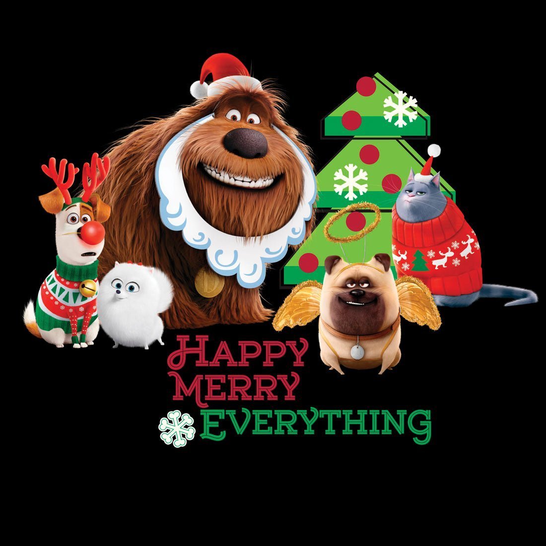 Secret Life Of Pets Tooniforms Licensed Christmas V Neck Scrub Top TF627 PTOO - Scrubs Select