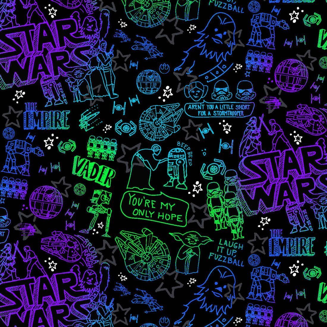 Star Wars Tooniforms Unisex V - Neck Scrub Top TF606 SRLY - Scrubs Select