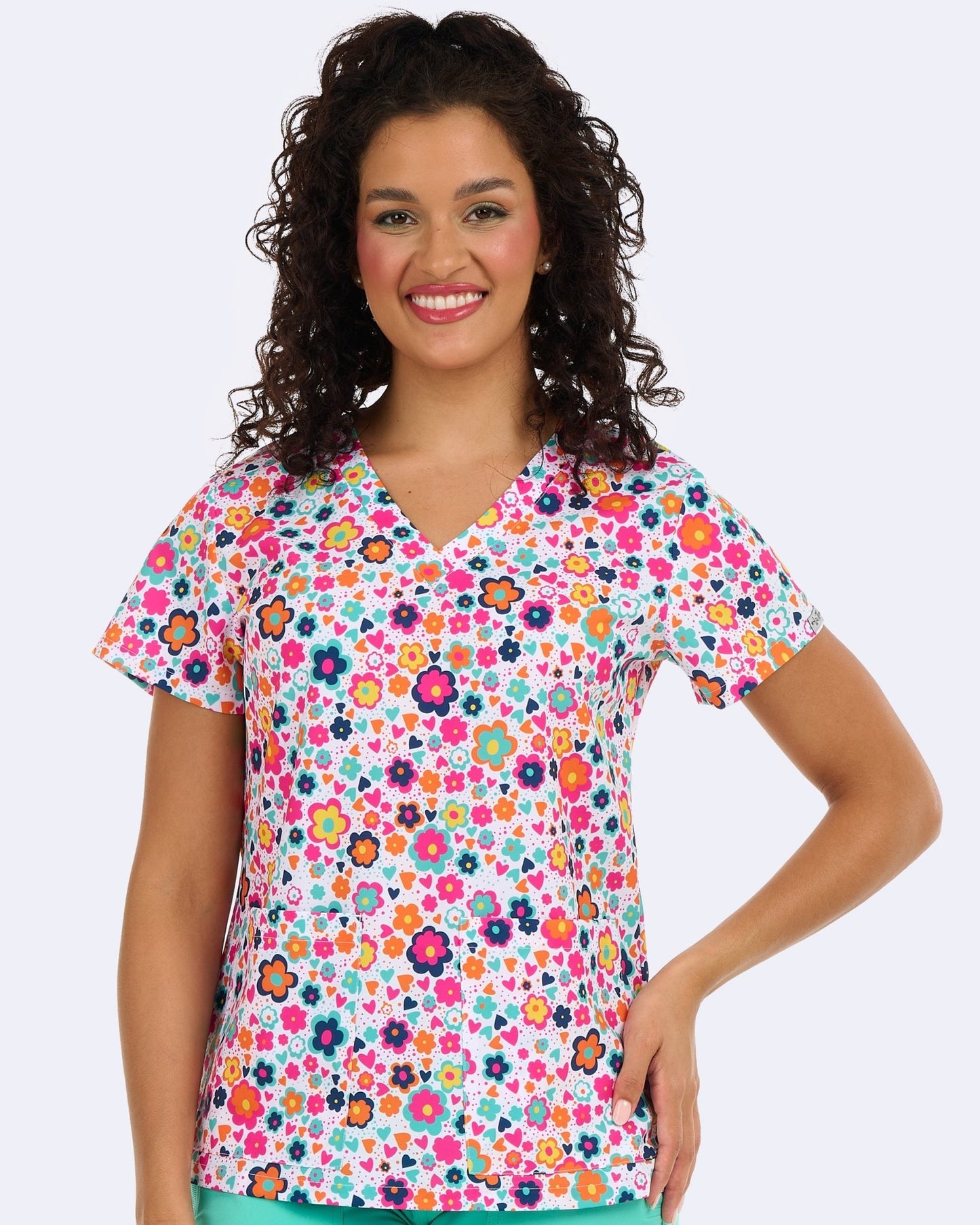 Sweet Petals Zavate Print Scrub V Neck Top 1054 SWPT - Scrubs Select