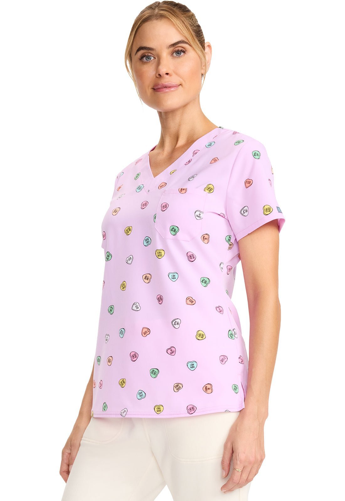 Sweet Talker Med Couture Print V Neck Scrub Top MC632 STKR - Scrubs Select