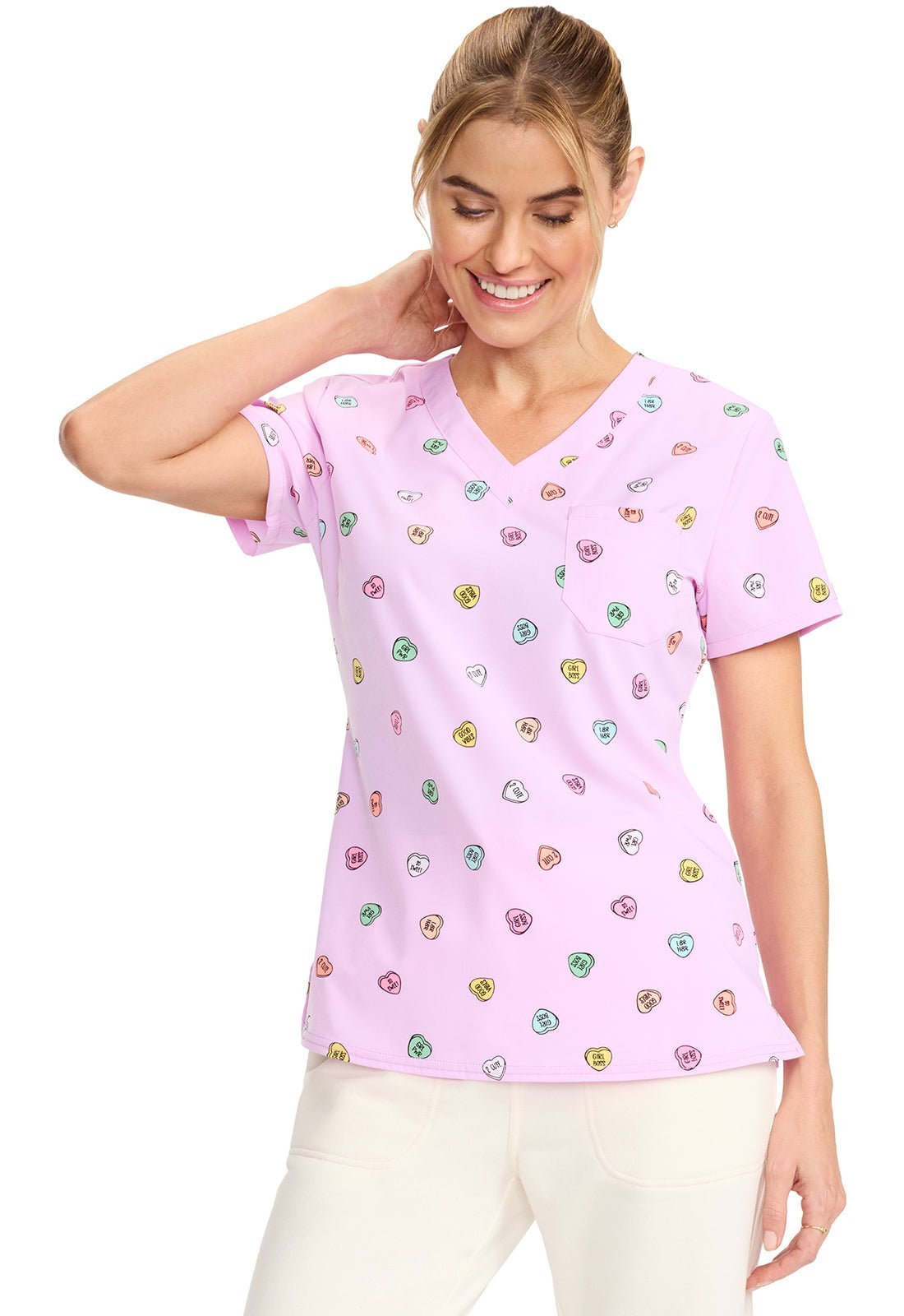 Sweet Talker Med Couture Print V Neck Scrub Top MC632 STKR - Scrubs Select