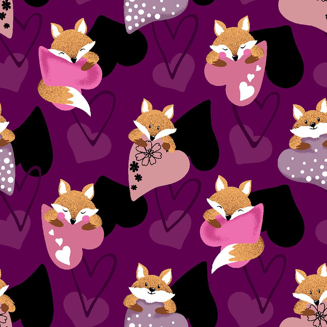 Tails Of Love Cherokee Fox Print V Neck Scrub Top CK671 TALV - Scrubs Select