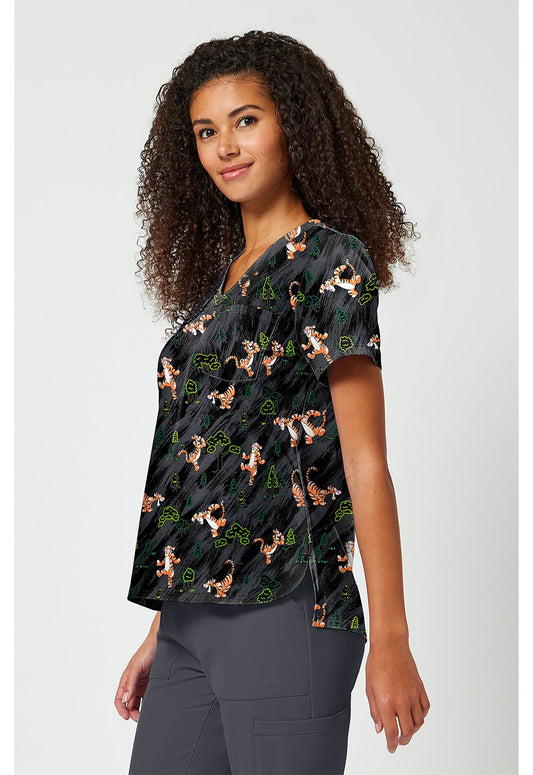 Tigger Tooniforms Licensed Disney Winnie The Pooh V Neck Scrub Top TF797 PHZF - Scrubs Select
